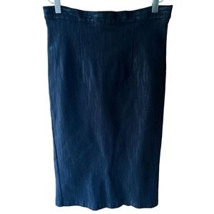 Tatyana Black Animal Print Lined Straight Pencil Wiggle Skirt Mid-Calf - Large